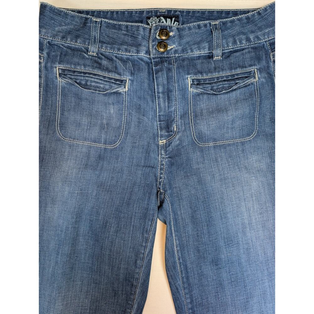 ANLO by David Choe Wide Leg Bootcut Flare Jeans Women's 28 Long Inseam USA Made - Picture 2 of 8